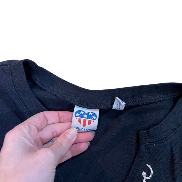 Junk Food Disney Women’s Black Embroidered Believe Short Sleeve Sleep T-Shirt - Picture 3 of 6